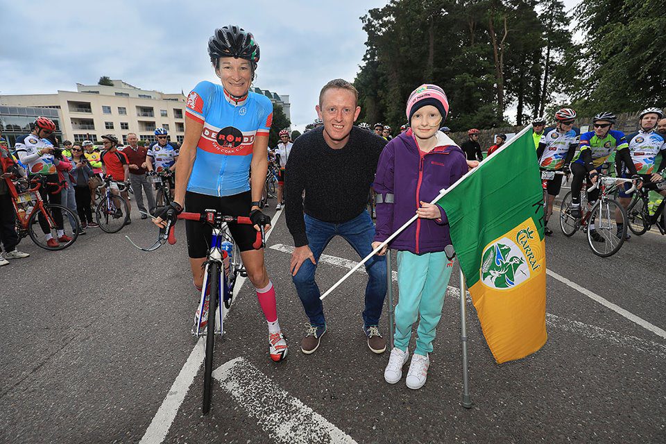Left to Right- Olympic Silver medallist Sonia O’Sullivan, Ex-Kerry footballer Colm Cooper and Amy O’Connor (10) (Photo by Valerie O’Sullivan)